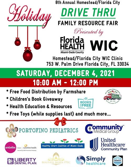 DOH-Miami-Dade’s WIC Program hosts the 8th Annual Drive-Thru Holiday Homestead/Florida City Family Resource Fair
