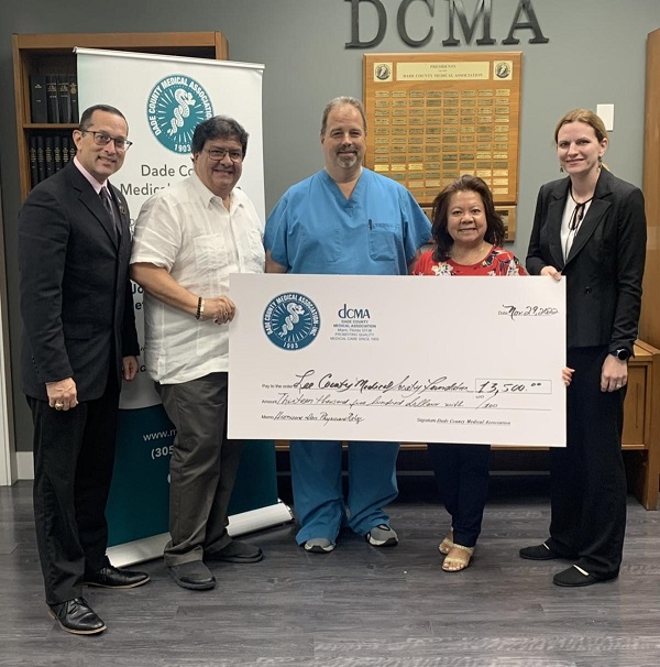 Physicians Lend Helping Hand to Colleagues: Dade County Medical Association Donates $13,500 the Lee County Medical Society Foundation