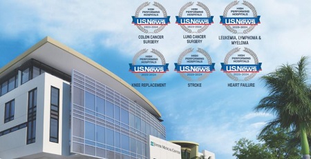 U.S. News & World Report Names Jupiter Medical Center a High Performing Hospital for: Colon Cancer Surgery, Lung Cancer Surgery, Leukemia Lymphoma & Myeloma, Knee Replacement, Stroke and Heart Failure