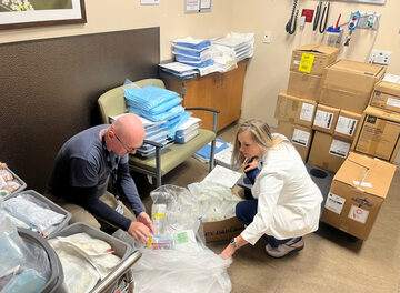 Brandon Hospital physician packs medical supply donations to send to Israel