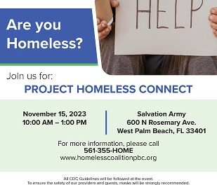 Palm Beach County Homeless to Have Access to Food, Medical Services, and More During November 15th Project Homeless Connect in West Palm Beach