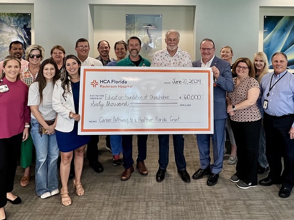 HCA Florida Raulerson Hospital Announces $60,000 Funding for the Education Foundation of Okeechobee