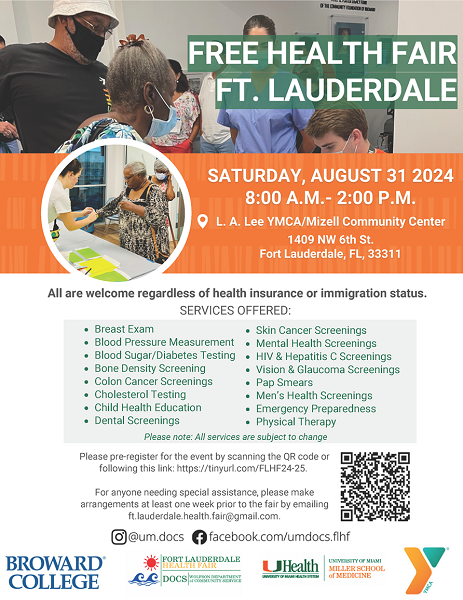 YMCA of South Florida and UM Host Free Health Fair in Fort Lauderdale