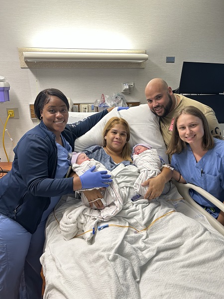 HCA Florida Lawnwood Hospital Creates A Double Dose of Joy; Twin Nurses Deliver Twin Girls