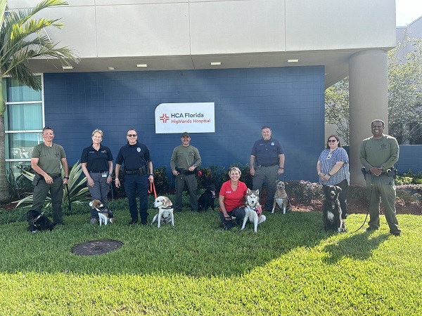Therapy dogs bring joy to staff at HCA Florida Highlands Hospital during quarterly training