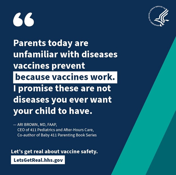 HHS Launches Let’s Get Real Campaign to Highlight Facts About Childhood Vaccines and Share Stories from Confident Parents Who Vaccinate Their Kids