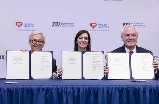 Nicklaus Children’s and Florida International University seal the deal with new partnership