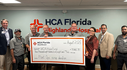 HCA Florida Highlands Hospital’s Plant Operations Team Raises Nearly $10,000 for HCA Hope Fund Through Recycling Initiative