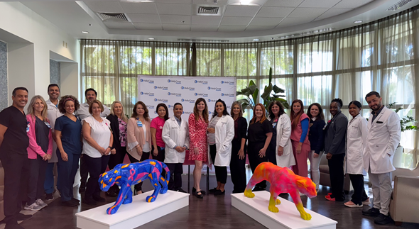 Holy Cross Health Proudly Unveils Two Painted Panthers on the Prowl Sculptures