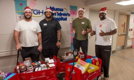 Tristan Wirfs, Tampa Bay Buccaneers Friends, Visit Muma Children’s Hospital at TGH to Spread Holiday Cheer, Distribute Toys