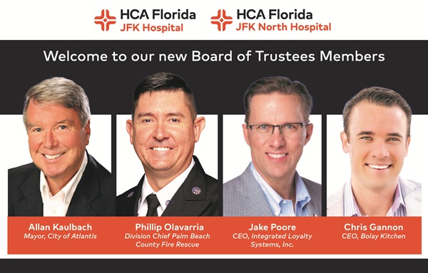 HCA Florida JFK Hospital and HCA Florida JFK North Hospital Welcome Four New Trustees to Shared Board