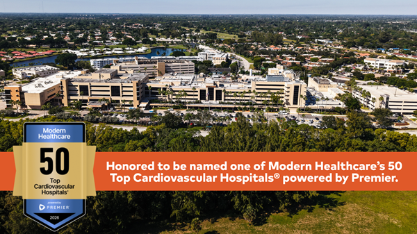 HCA Florida JFK Hospital Named One of the Nation’s 50 Top Cardiovascular Hospitals by Premier, Presented by Modern Healthcare