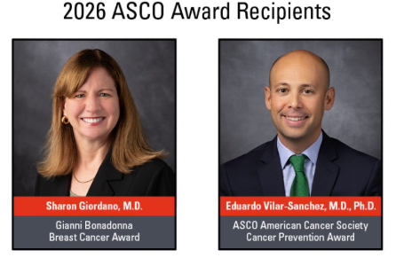 ASCO: UT MD Anderson faculty honored as 2026 Special Award recipients