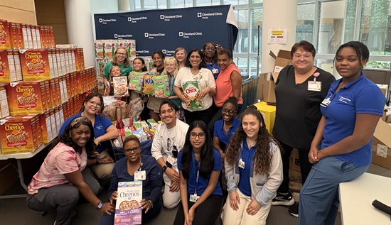 Weston Girl Scout Troops Donate 110 Pounds of Cereal  to Cleveland Clinic Florida’s Food Drive