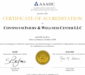 Continuum Injury & Wellness Named First Personal Injury General Health Clinic in Florida to Earn AAAHC Accreditation